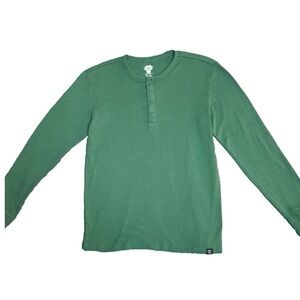 Pepper Foster‎ Henley Shirt Mens M Green Cotton Pullover Weight Casual Sport